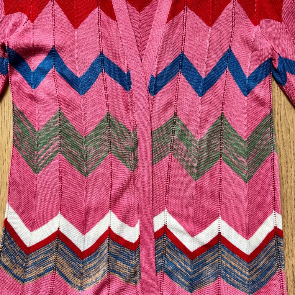 Pink Zig Zag Light Cardigan NWT - Size S - Picture 2 of 6